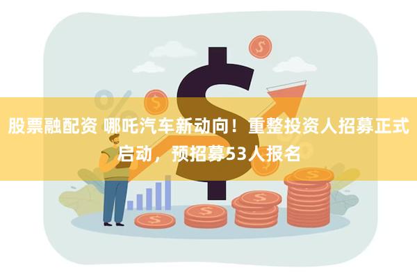 股票融配资 哪吒汽车新动向！重整投资人招募正式启动，预招募53人报名