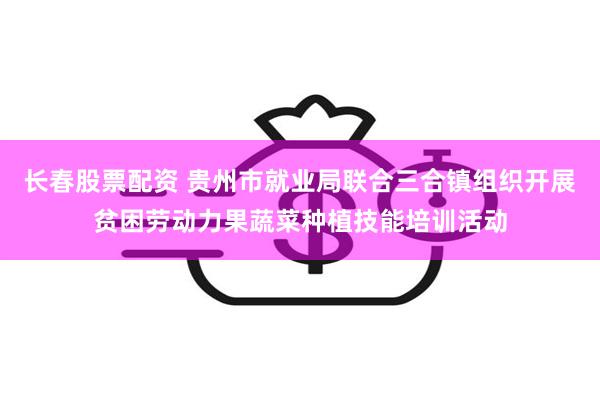 长春股票配资 贵州市就业局联合三合镇组织开展贫困劳动力果蔬菜种植技能培训活动